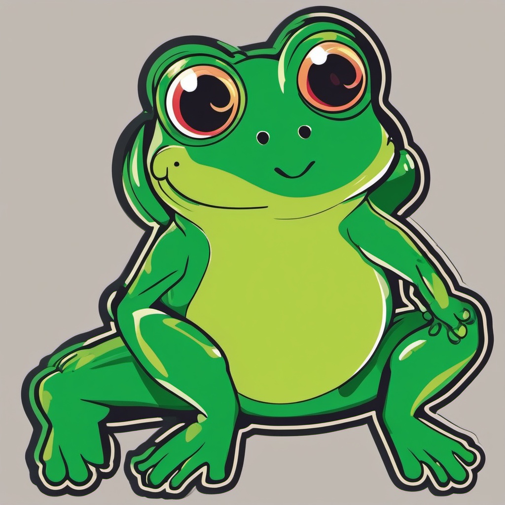 Funky Frog sticker- Amphibious Dance Beats, , sticker vector art, minimalist design