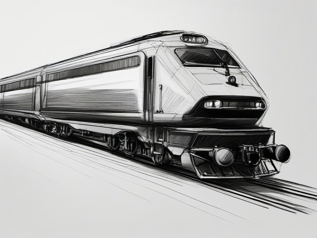 sketch of a train  minimal rough sketch scribbles,doodles,black and white