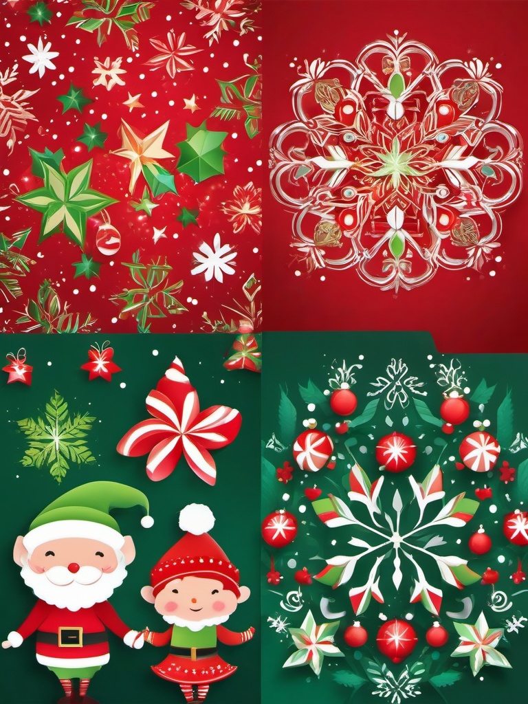 Cute Christmas Backgrounds - Playful Christmas Elves Celebration, Festive Joy  intricate patterns, splash art, wallpaper art