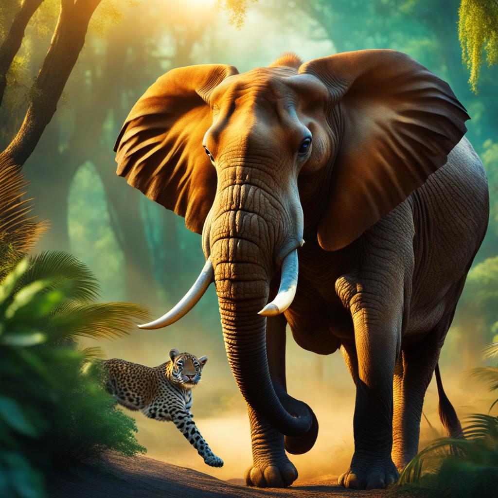 Exotic wildlife safari with professional photography and UHD close-ups 8k resolution, fantasy concept art, dynamic lighting, hyper and intricately detailed, deep liquid effects color