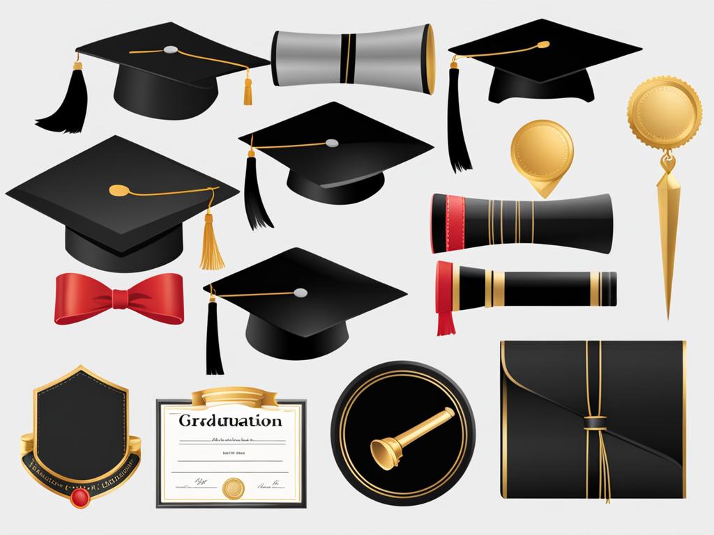 graduation clipart - a mortarboard and diploma, a milestone achievement 