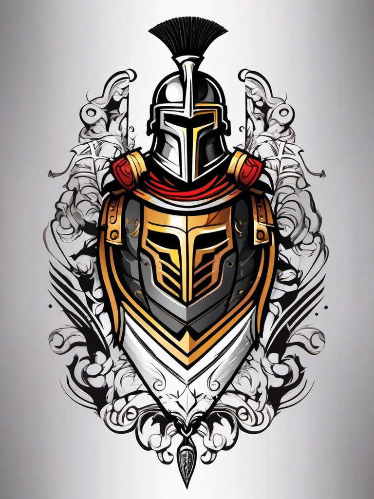 spartan armour tattoo  simple vector color tattoo