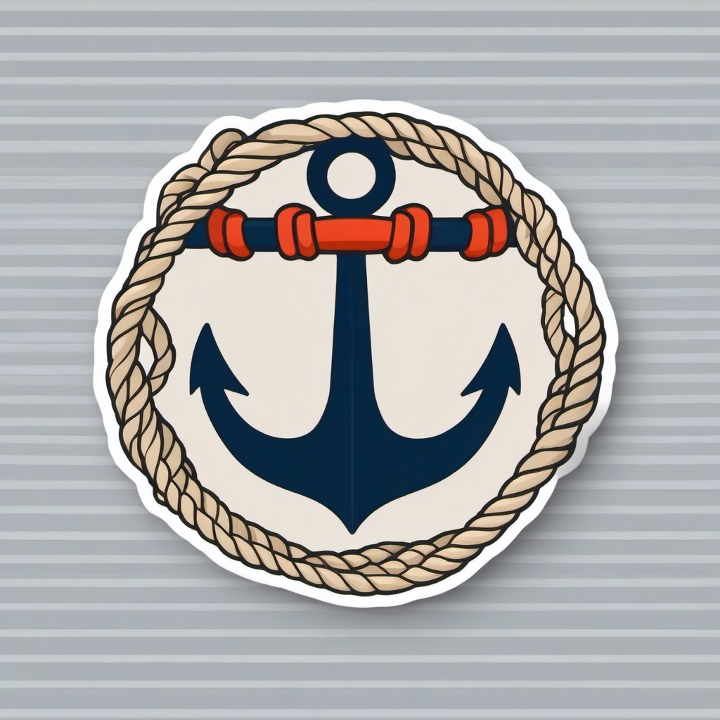 Anchor and Rope Emoji Sticker - Nautical connection, , sticker vector art, minimalist design