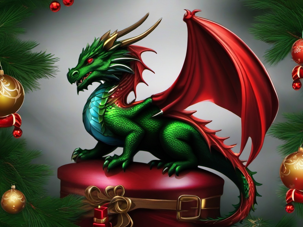 Christmas Dragon Wallpaper  