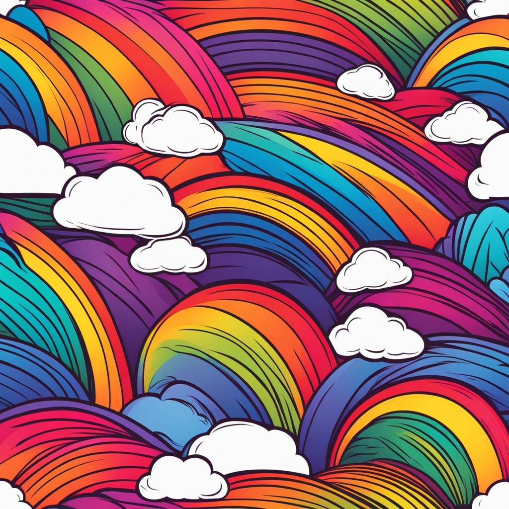 rainbow clipart - vibrant rainbow illustration with a spectrum of colors. 