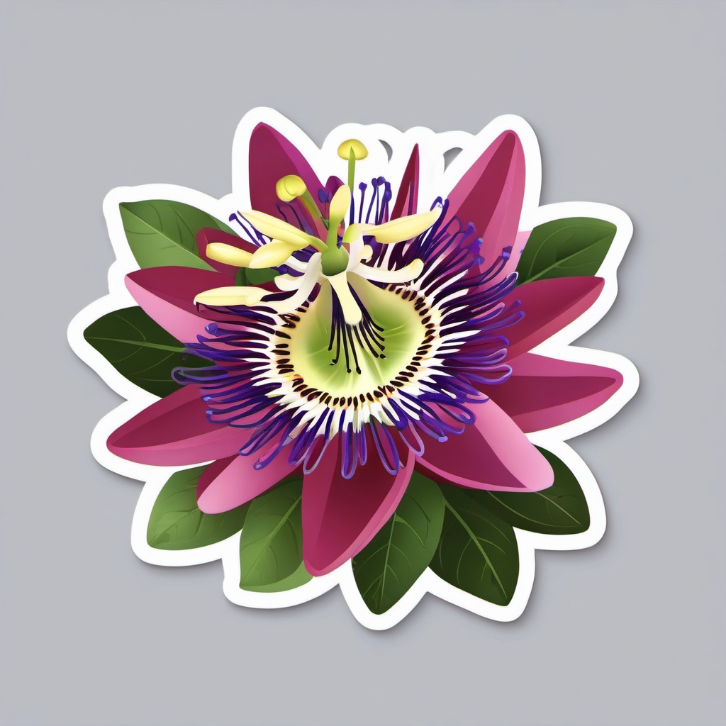 Passion Flower Sticker - Capture the intricate and symbolic beauty of passion flowers with this sticker, , sticker vector art, minimalist design