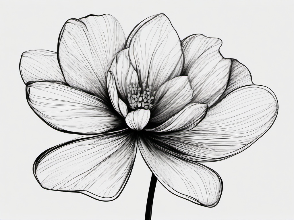 a simple drawing of a flower  minimal rough scribbles,doodles,black and white