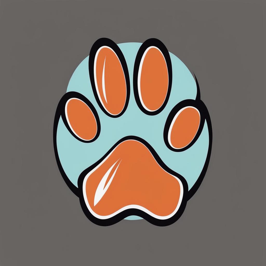 dog paw tattoo minimalist color design 