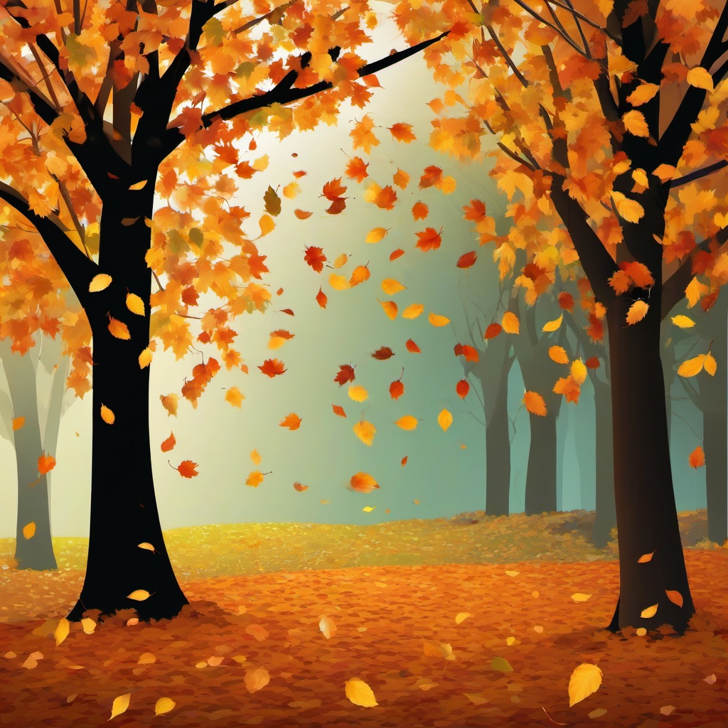 Autumn Leaf clipart - falling leaves in a park  