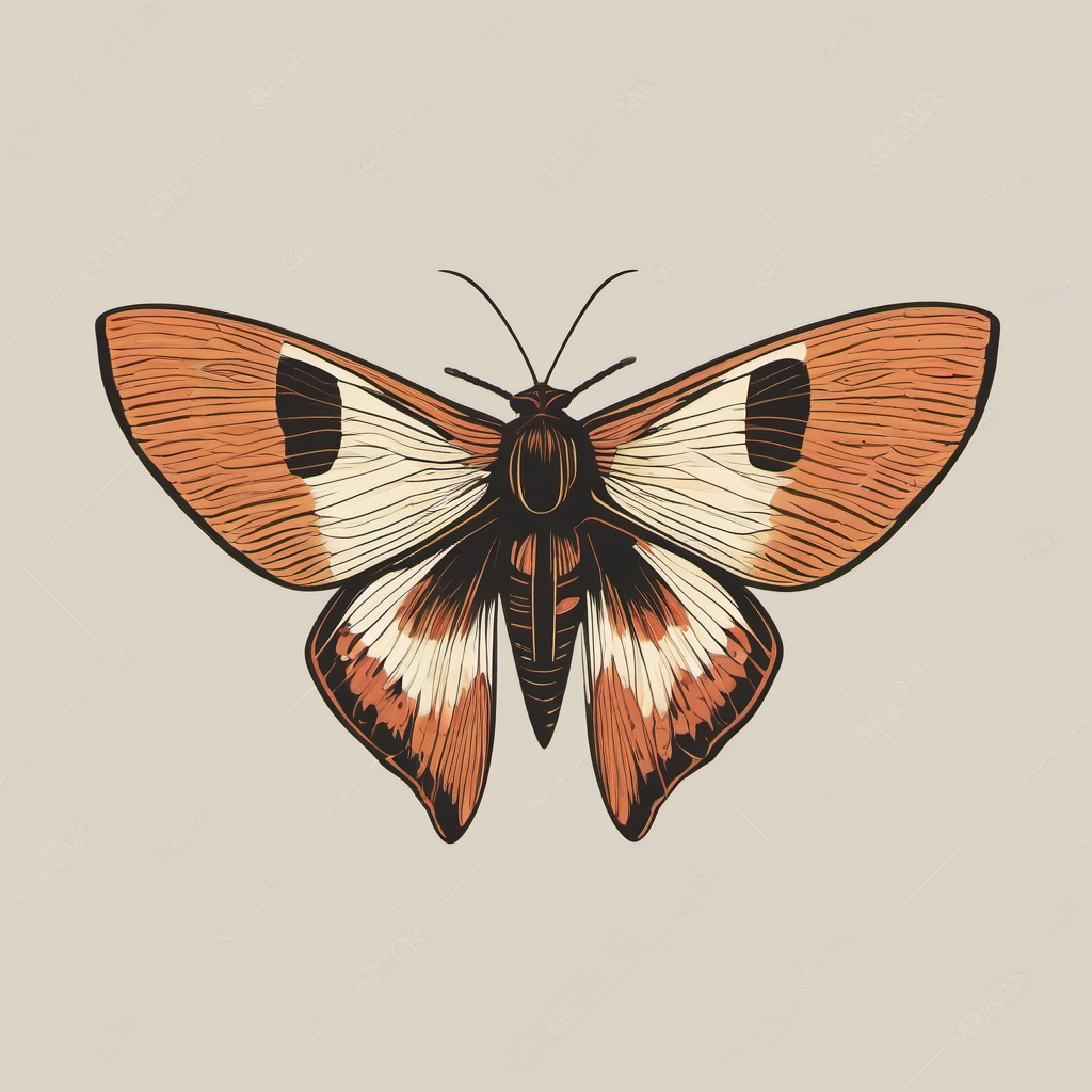 Sphingid Moth Clip Art - A sphingid moth in flight,  color vector clipart, minimal style