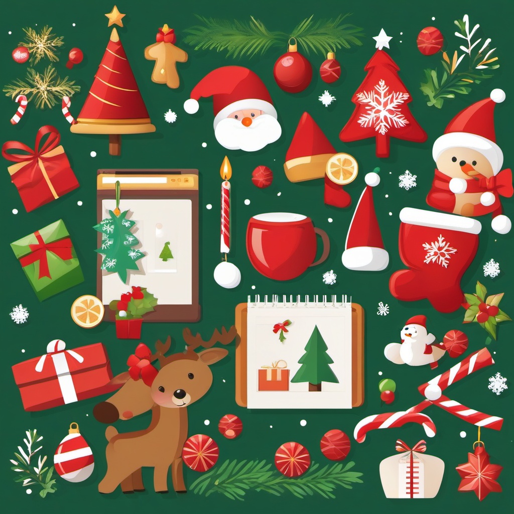 Xmas Images Clip Art,Designing a holiday-themed website using Xmas images clip art  simple, 2d flat