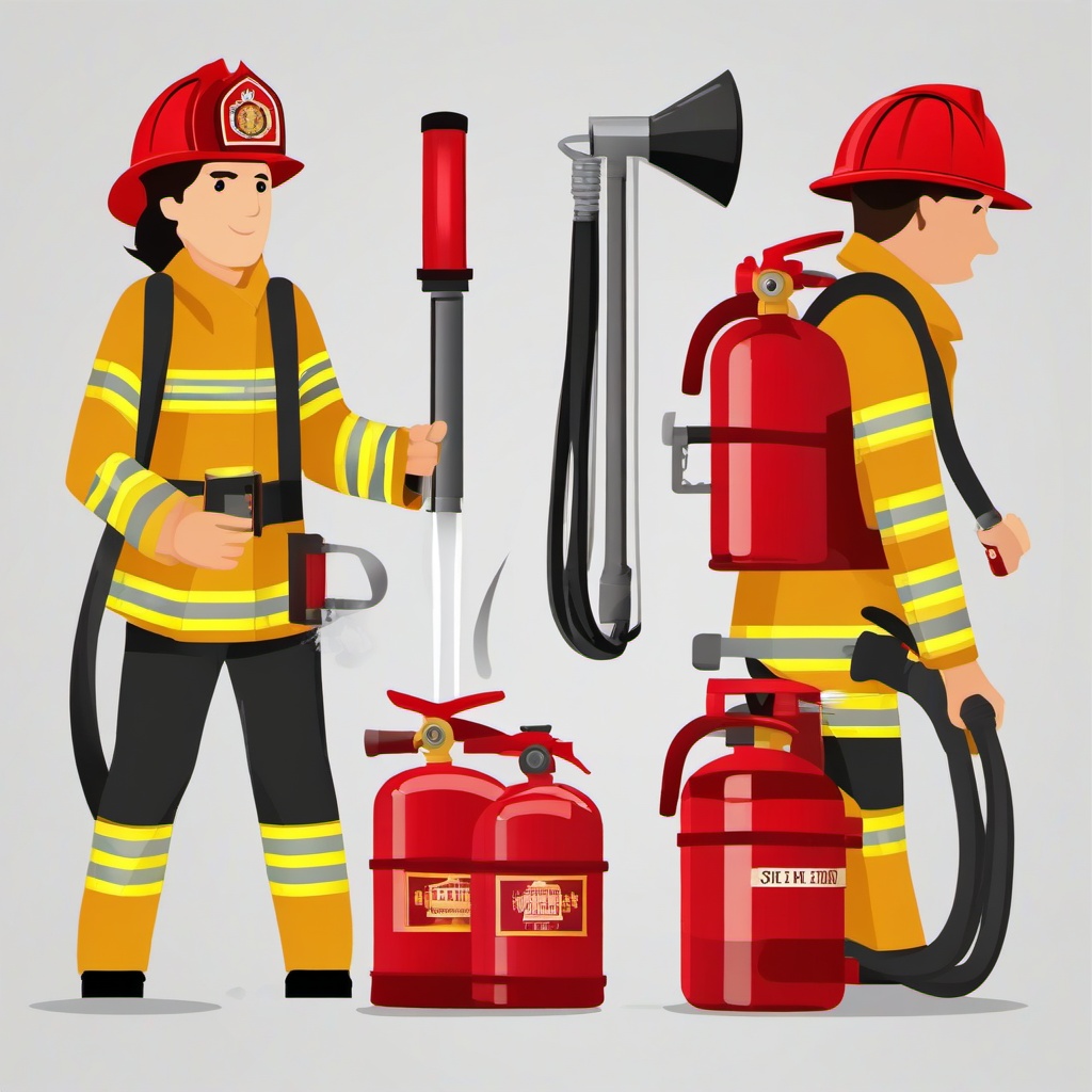 Fire Fighter clipart - fire hose and nozzle  vector clipart