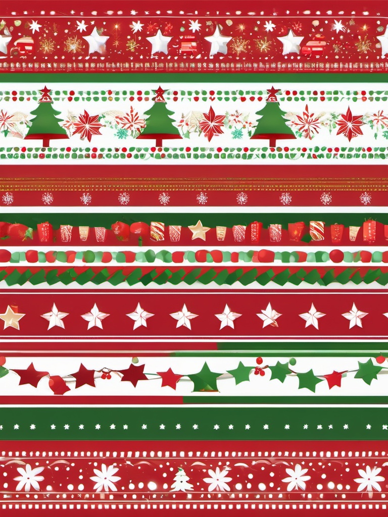 Christmas Border Clip Art,Illustrating a holiday-themed scrapbook  simple, 2d flat