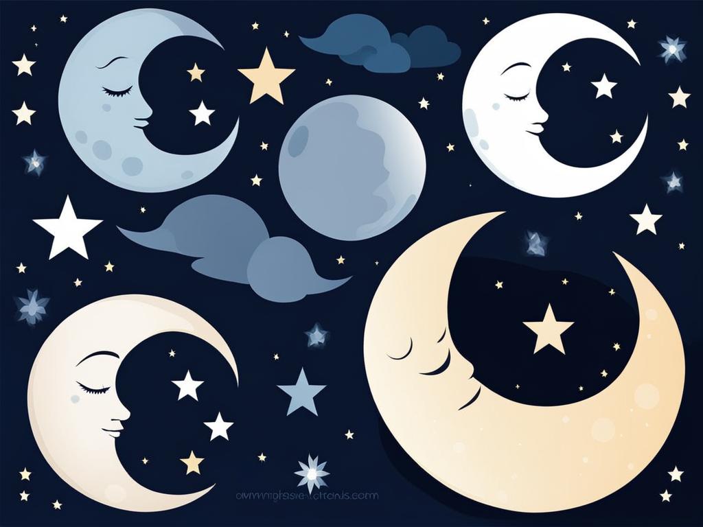 moon clipart - a serene and moonlit moon graphic. 