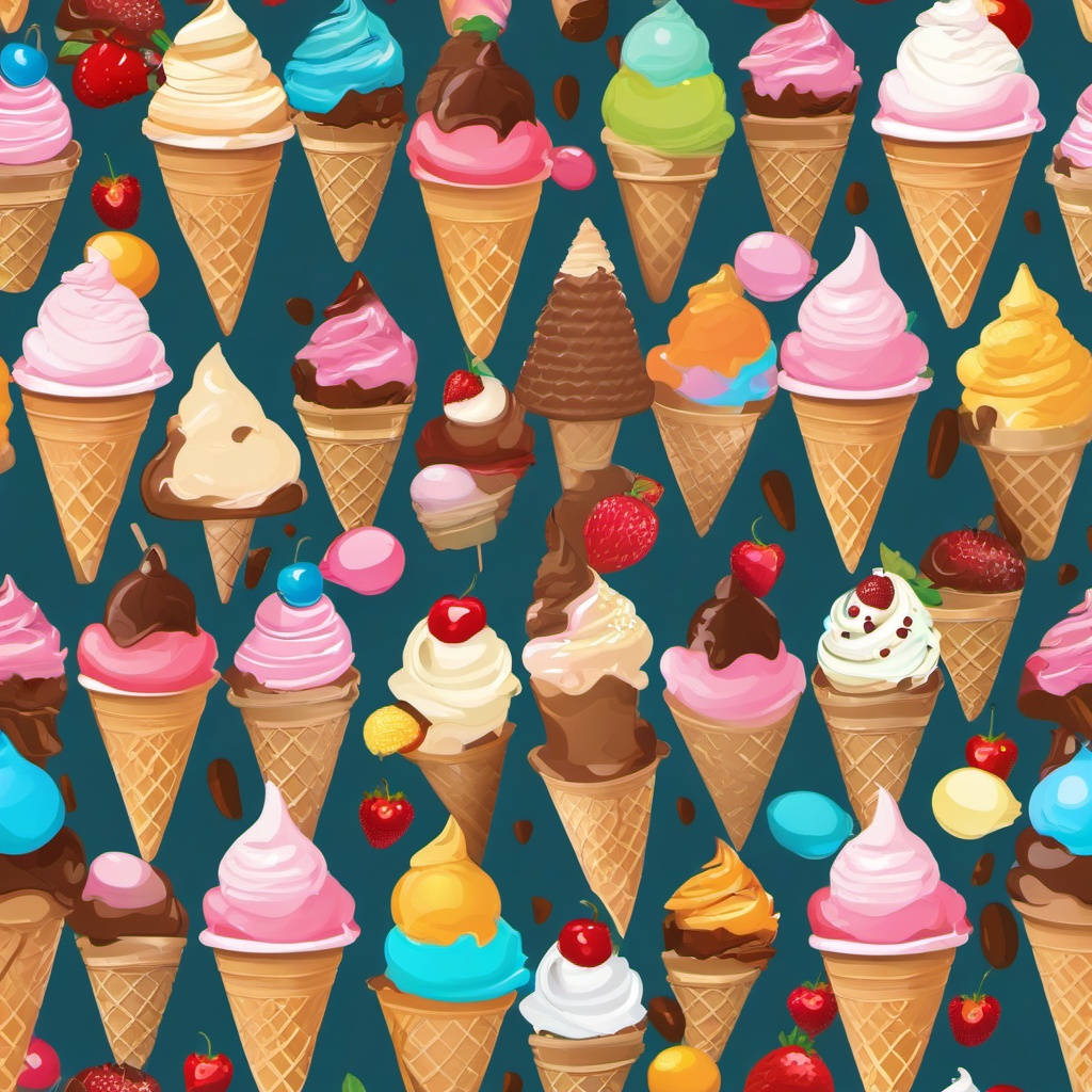 Ice Cream Clipart, Scrumptious ice cream sundaes and cones. 