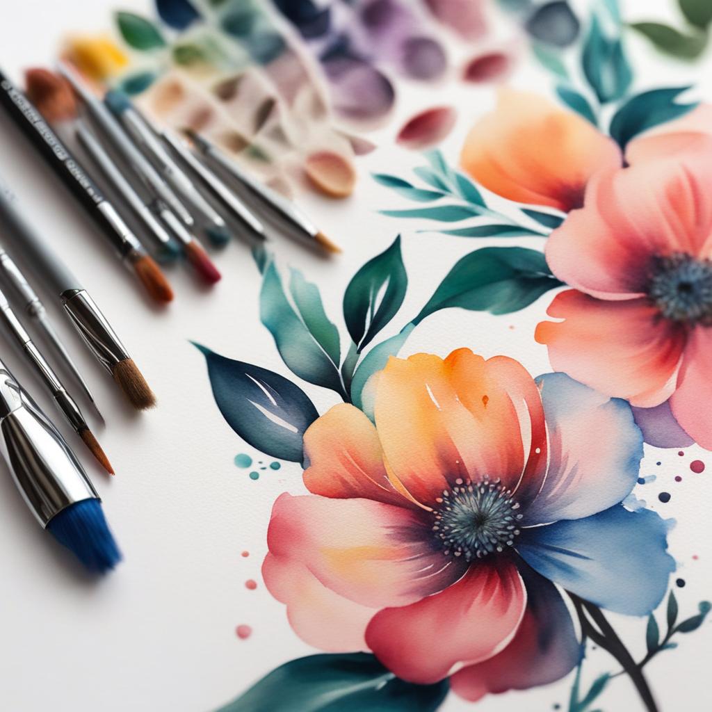 watercolor tattoo concepts, blending colors like a watercolor painting. 