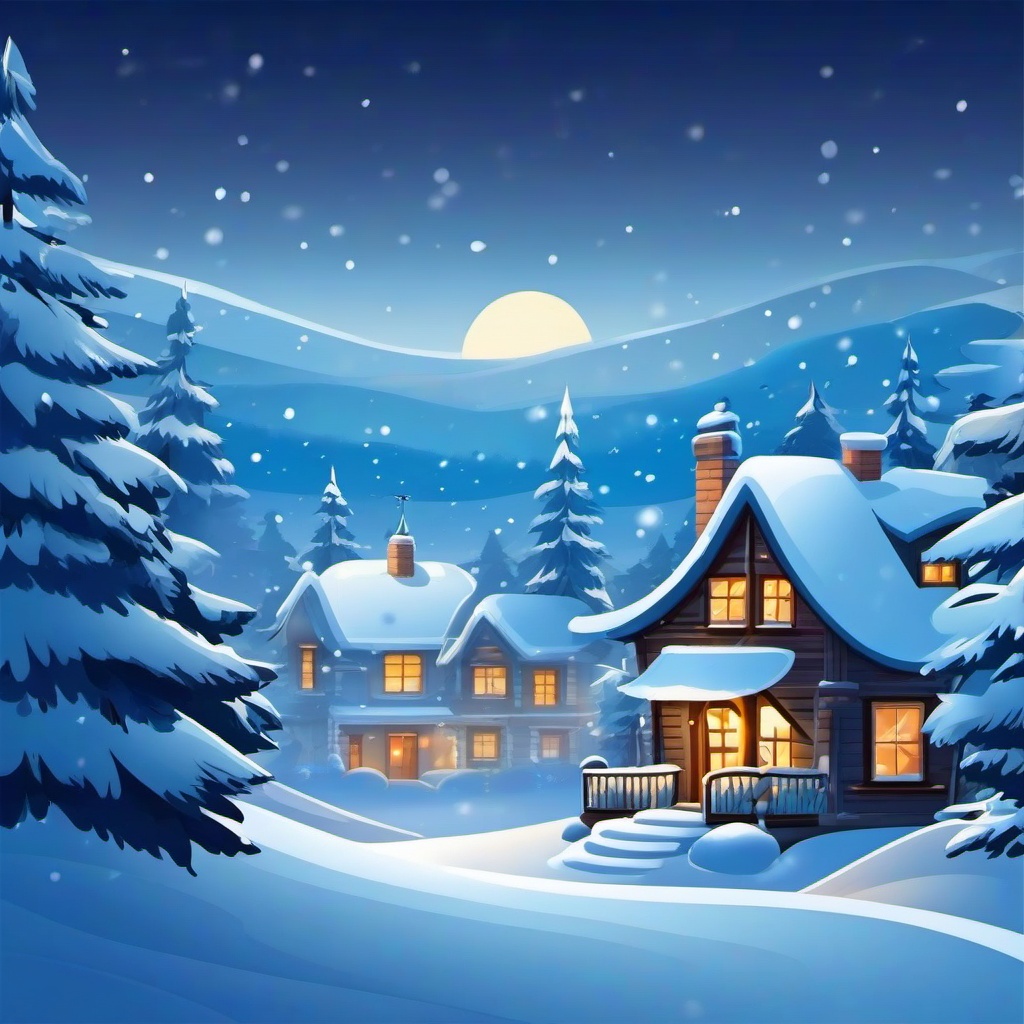 Winter background wallpaper - cartoon snowy background  