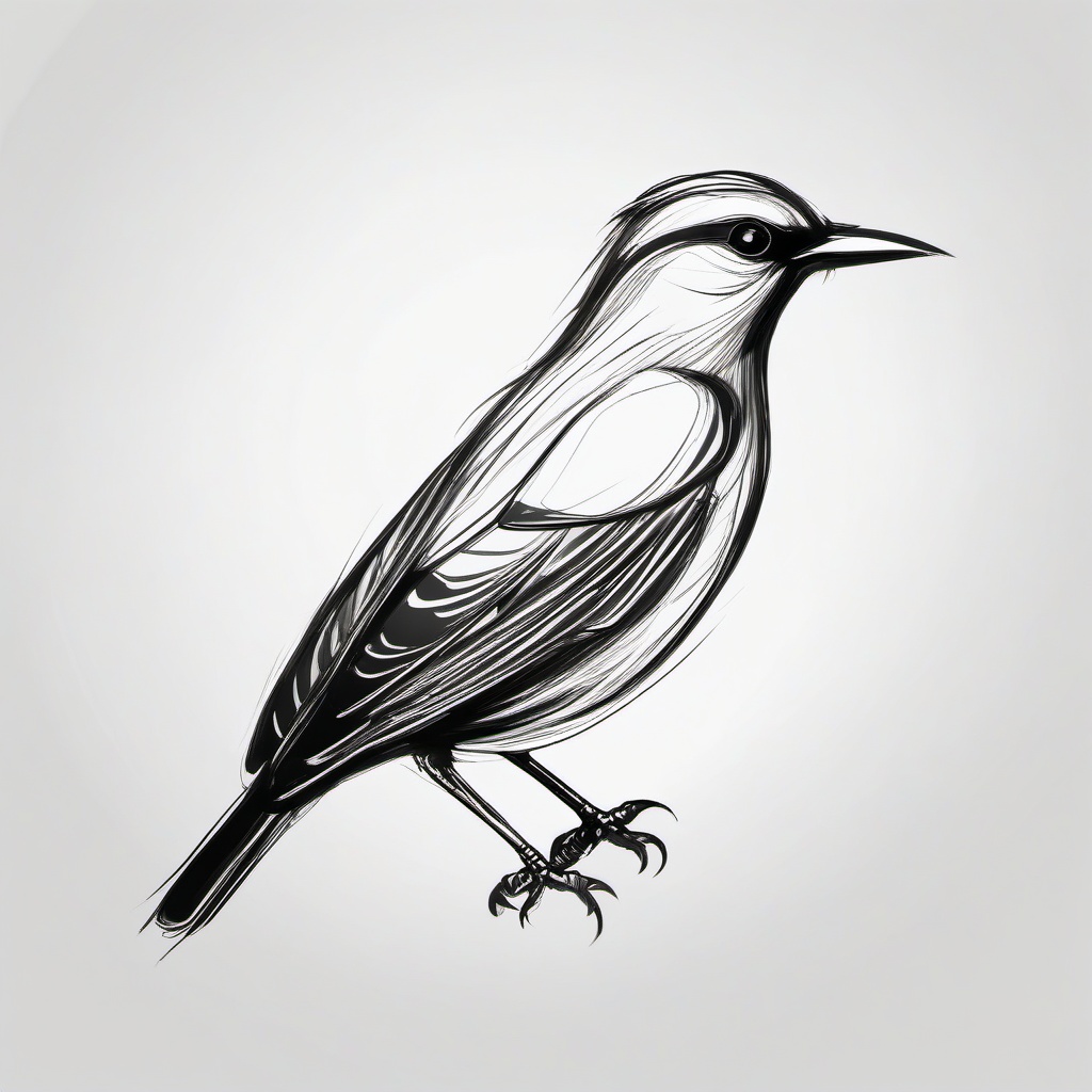 simple drawing of a bird  minimal rough sketch scribbles,doodles,black and white