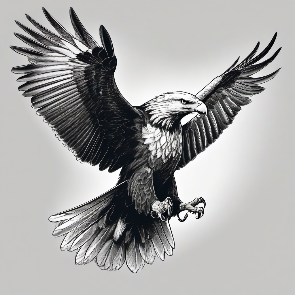 drawing of an eagle with spread wings  minimal rough sketch scribbles,doodles,black and white