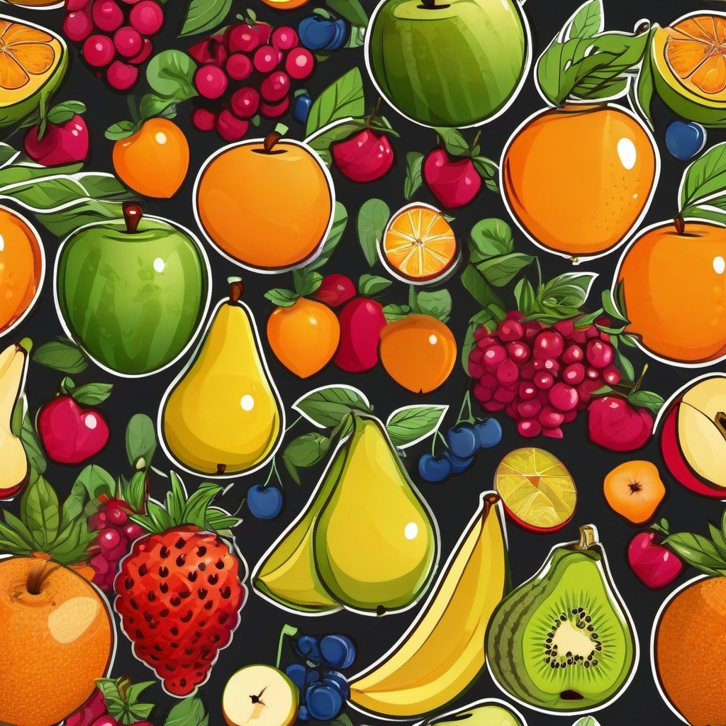 Fruit clipart - fruit-themed characters in a cartoon  