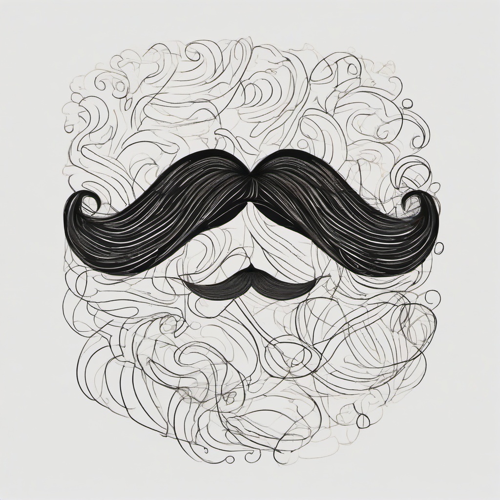 drawing of mustache  minimal rough scribbles,doodles,black and white