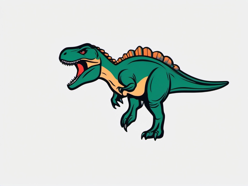 Micro Dinosaur Tattoo - Embrace subtlety with a micro-sized and charming dinosaur-themed tattoo.  simple vector color tattoo,minimal,white background