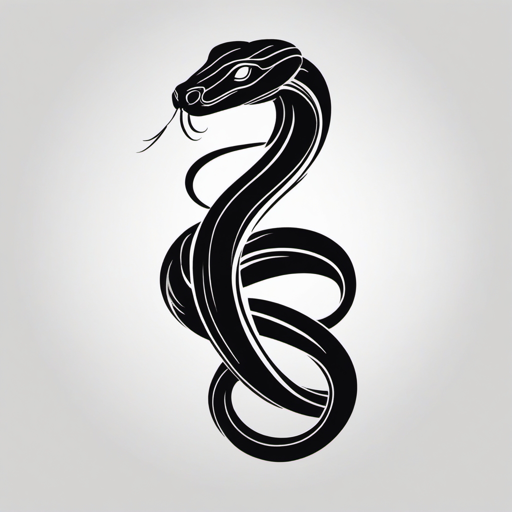 Black mamba snake tattoo. Venomous elegance in ink.  minimalist black white tattoo style