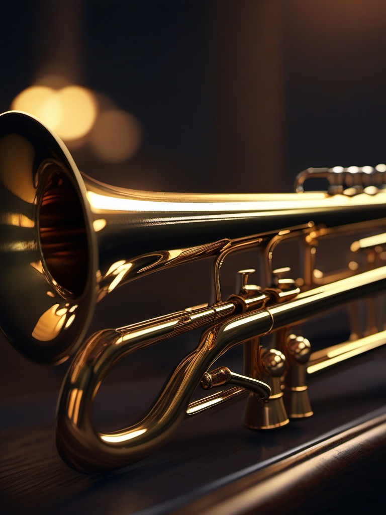 A tarnished trumpet regains its lost melody, serenading the night.  8k, hyper realistic, cinematic