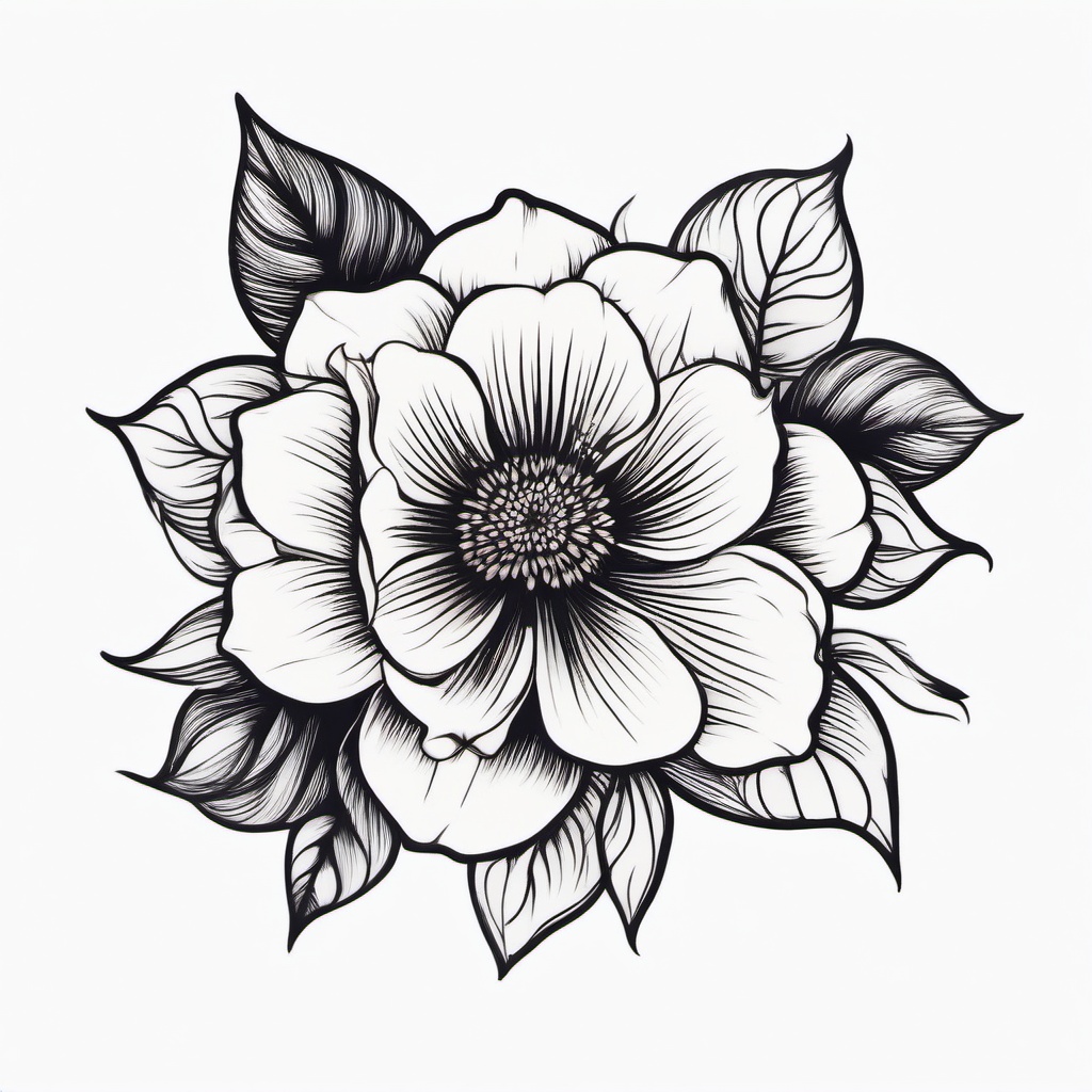 October Flower Tattoo - Tattoo representing the flower associated with the month of October.  simple color tattoo,minimalist,white background