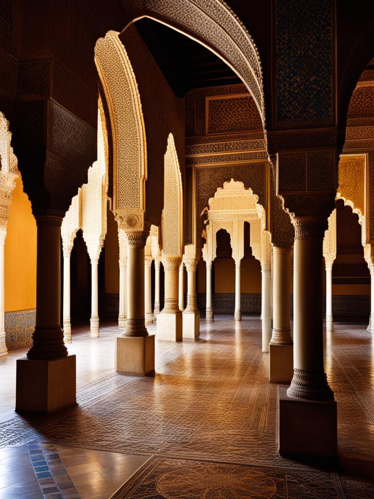 moorish palaces, with exquisite tilework, enchant visitors in alhambra, spain. 