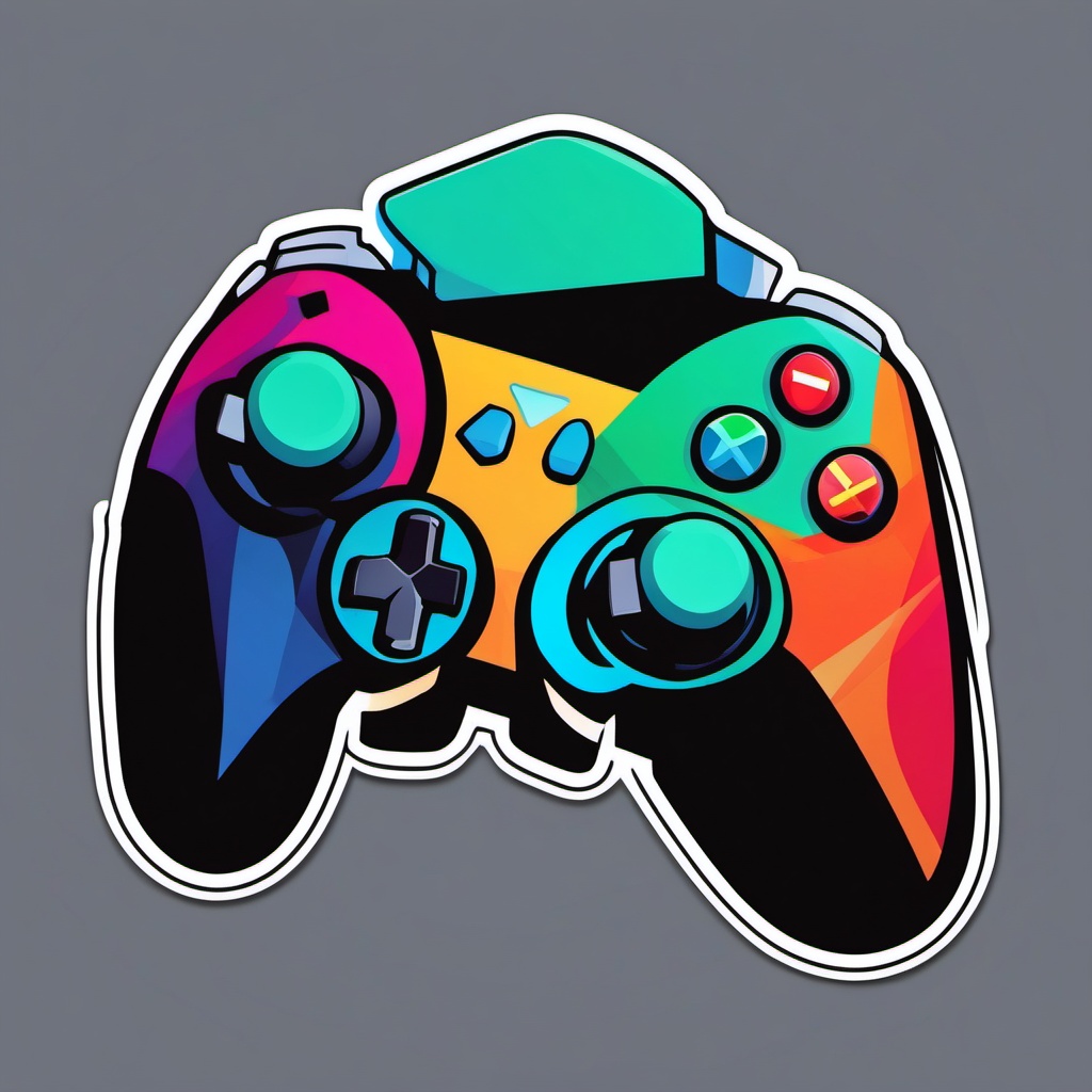 Game Controller Sticker - For gamers, ,vector color sticker art,minimal