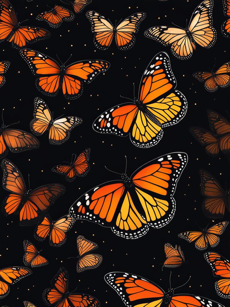 el rosario monarch butterfly sanctuary - paint the enchanting night view of the monarch butterflies clustering in the forests of michoacán, with millions of tiny wings softly fluttering. 