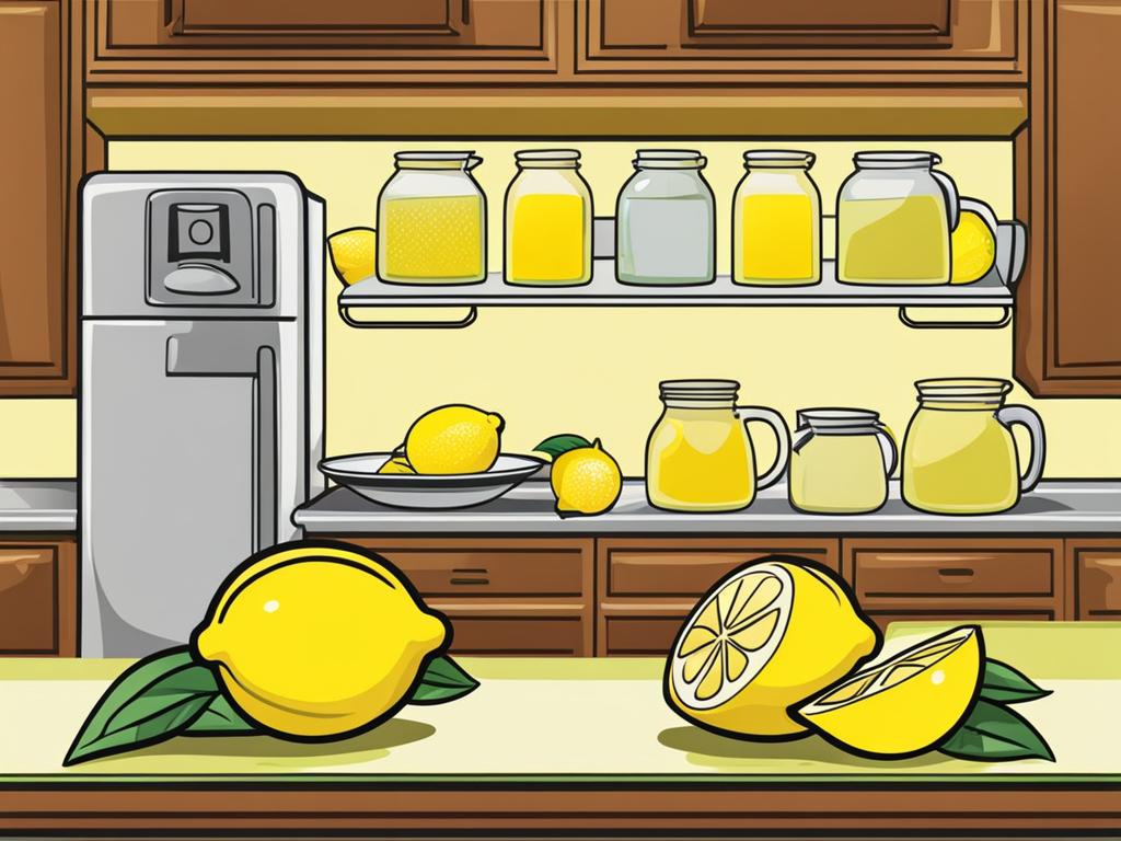 lemon clipart: squeezed for refreshing lemonade in a kitchen. 