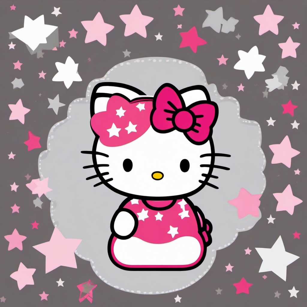 Hello Kitty clipart - Hello Kitty with stars  clipart