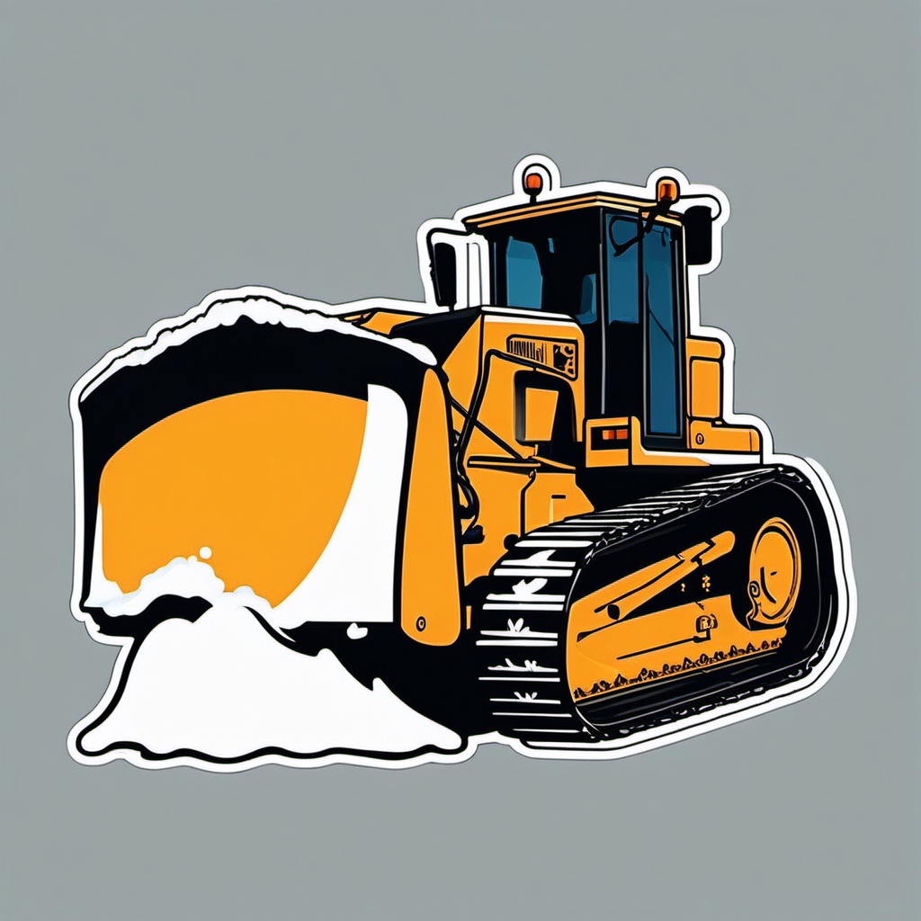 Snowplow sticker- Clearing roads, , sticker vector art, minimalist design