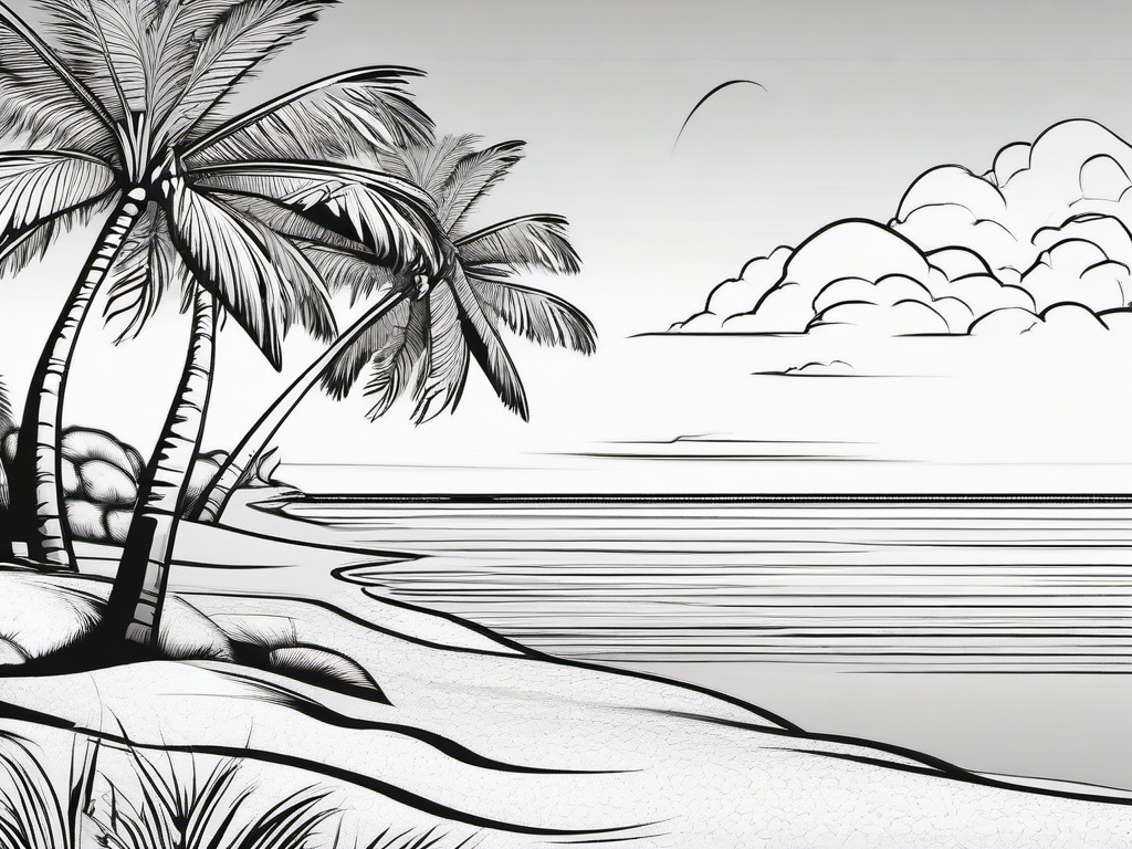 Coconut tree with coconuts hanging down  simple coloring pages