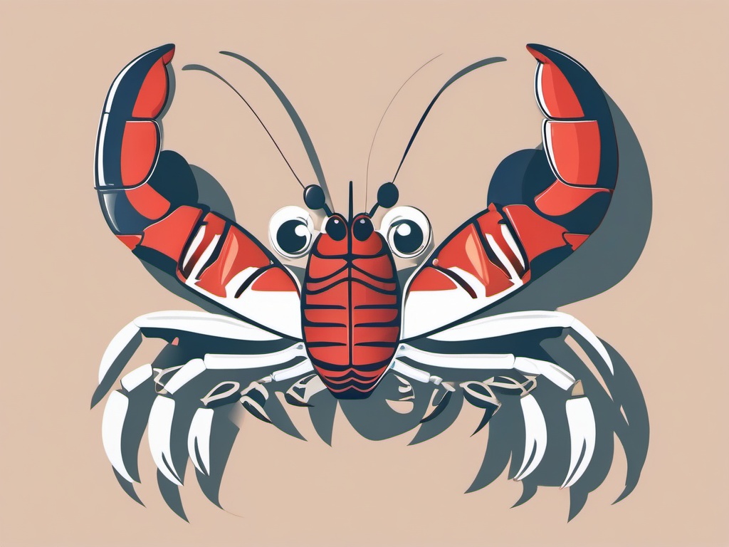 Lobster cartoon  minimal, white background