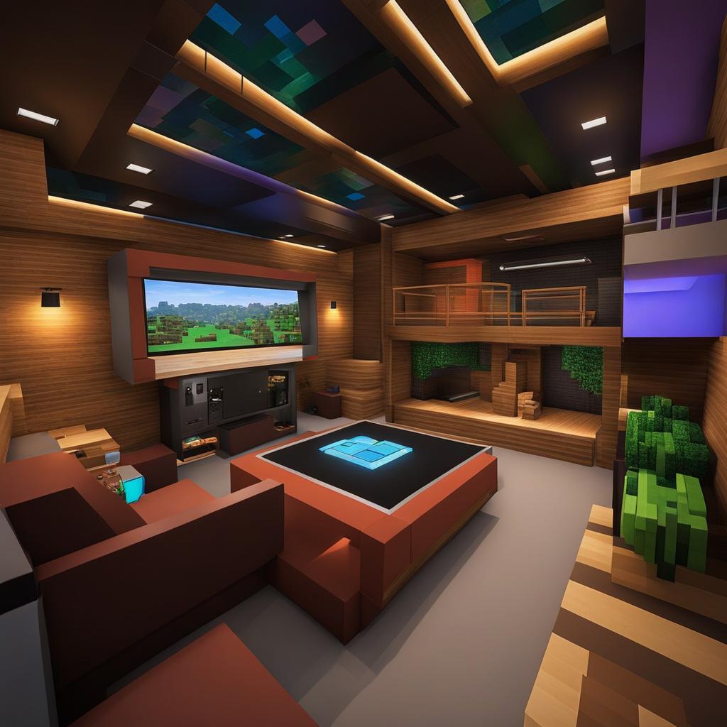 holographic entertainment center with virtual reality rooms - minecraft house design ideas 