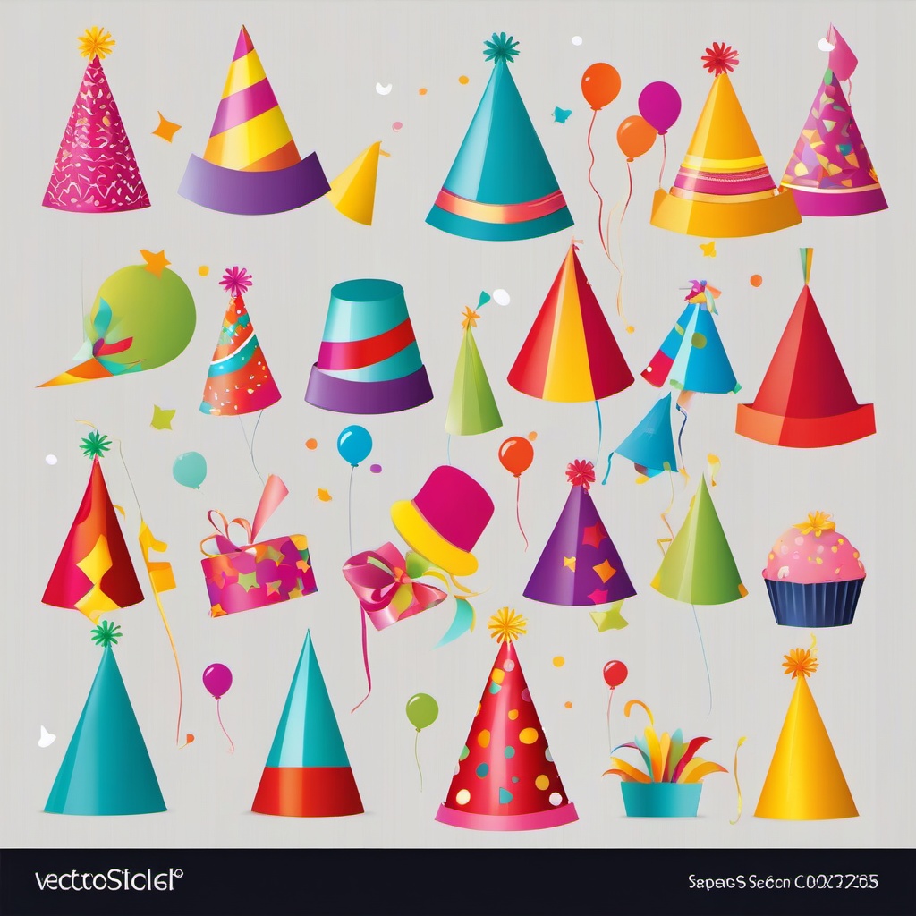 Birthday Party Hat clipart - Fun and colorful birthday party hat, ,vector color clipart,minimal