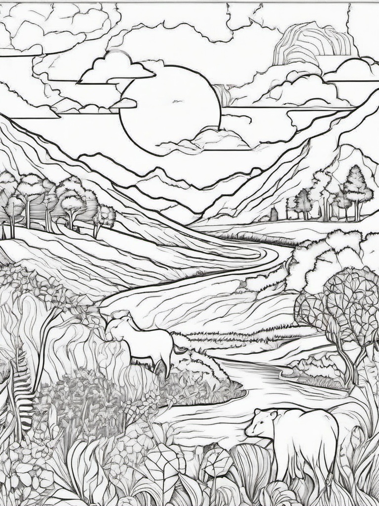 Earth Coloring Pages - Earth as a puzzle made of different landscapes  simple coloring pages