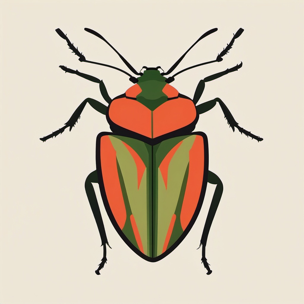 Shield Bug Clip Art - A shield bug with a distinctive shape,  color vector clipart, minimal style