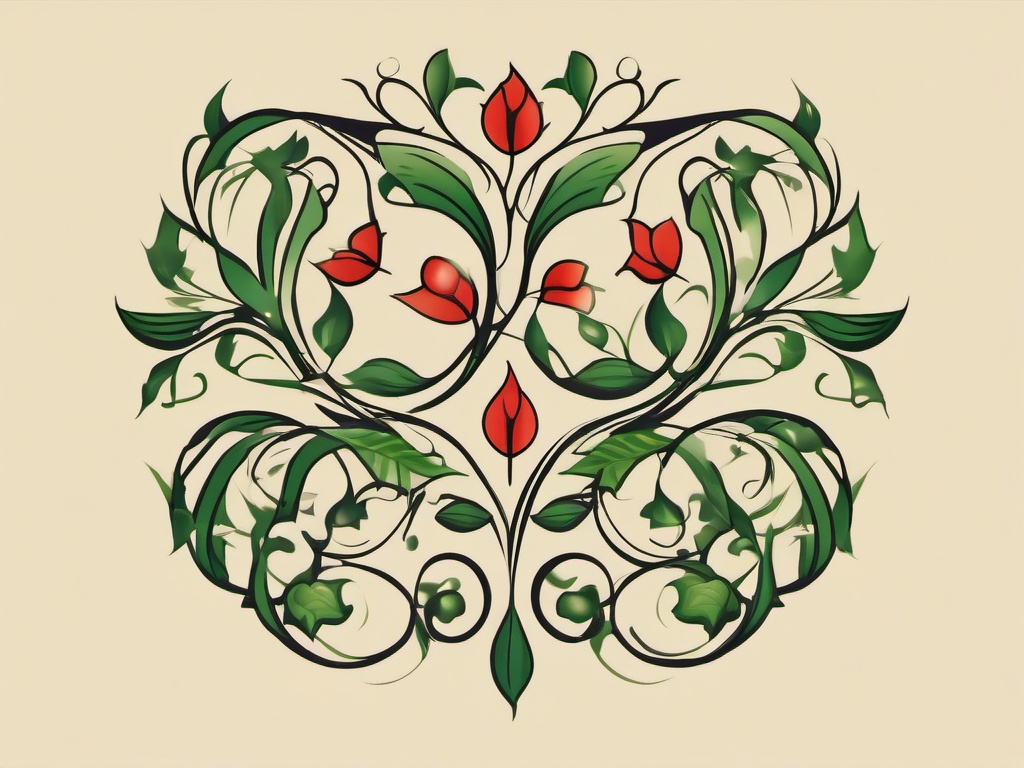 family vine tattoo  simple vector color tattoo