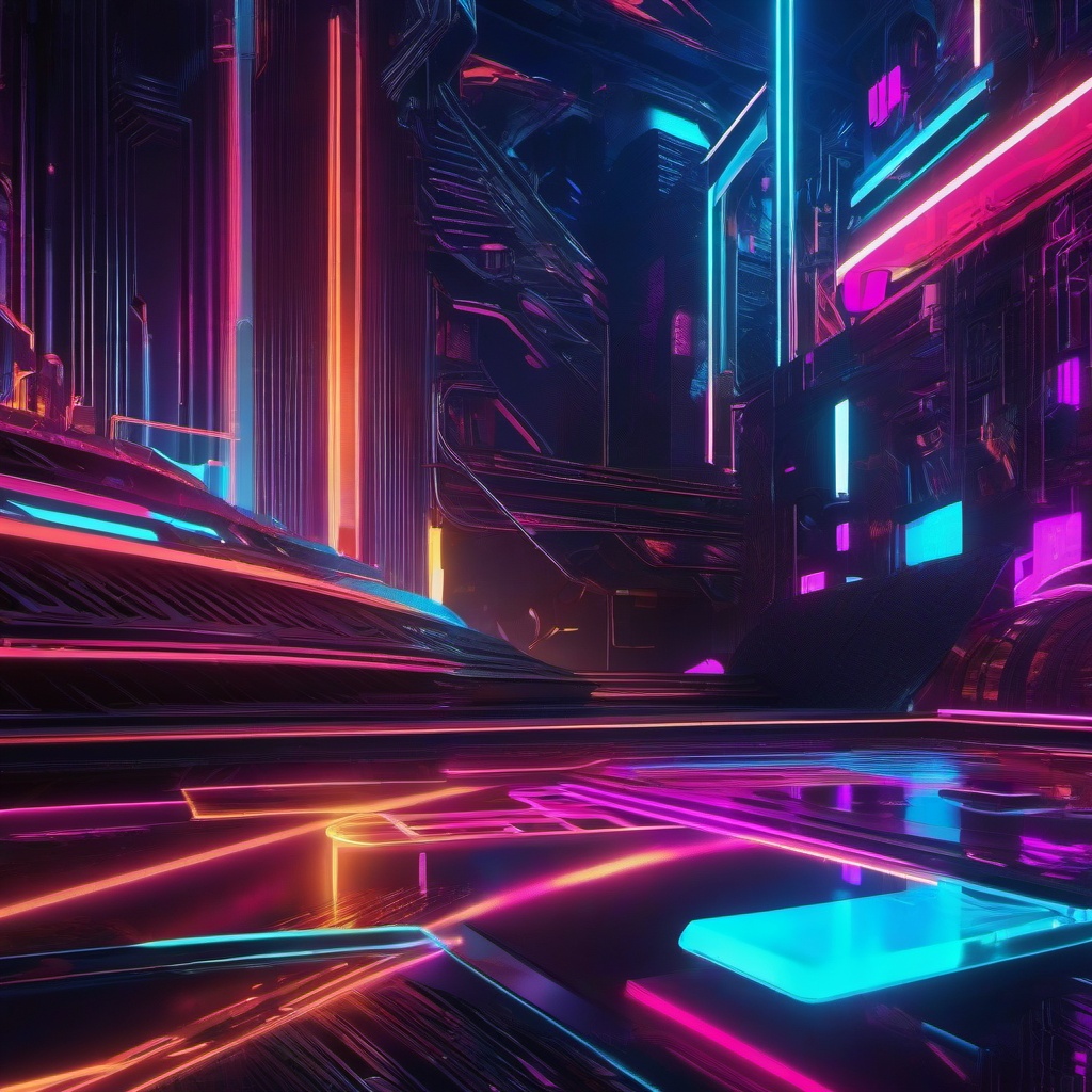 Neon Background - Neon Lights and Cyberpunk Vibes  intricate patterns, splash art, wallpaper art