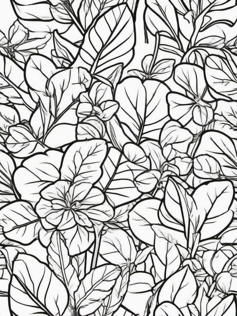 Vegetable Coloring Pages - Oregano with small, oval leaves  simple coloring pages