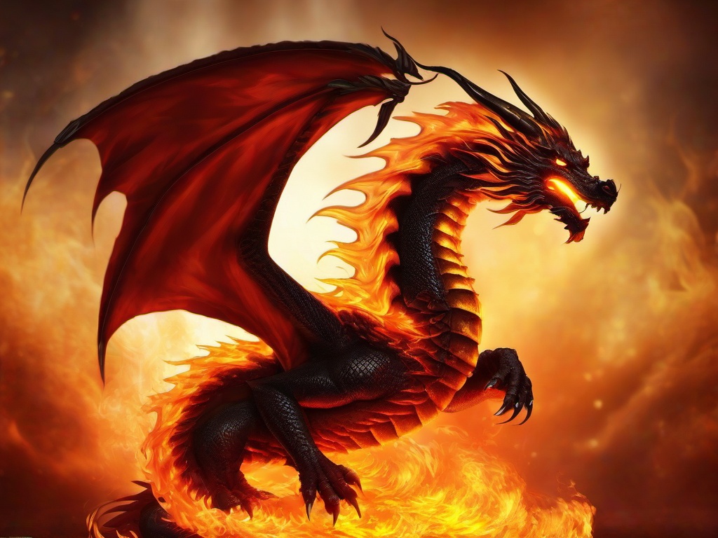 Fire Wallpaper - Fiery dragon-inspired flame art  background wallpaper