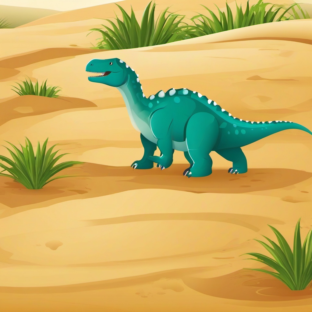 Dinosaur clipart - dinosaur footprints in the sand  