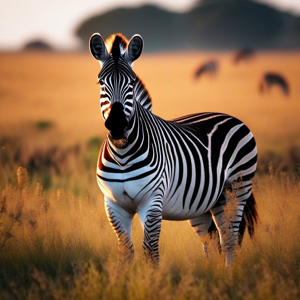 Cute Zebra Grazing in the African Grasslands 8k, cinematic, vivid colors