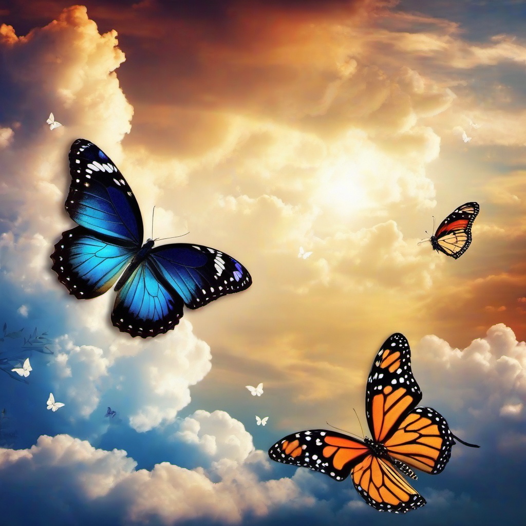 Butterfly Background Wallpaper - clouds with butterflies wallpaper  