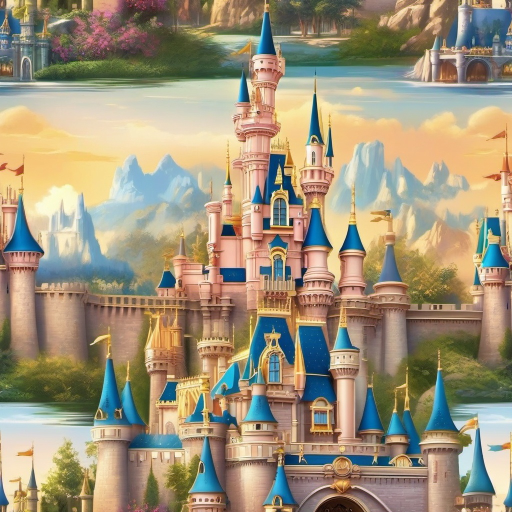 Disney Wallpapers - Magical Castle at Disneyland  wallpaper style, intricate details, patterns, splash art, light colors