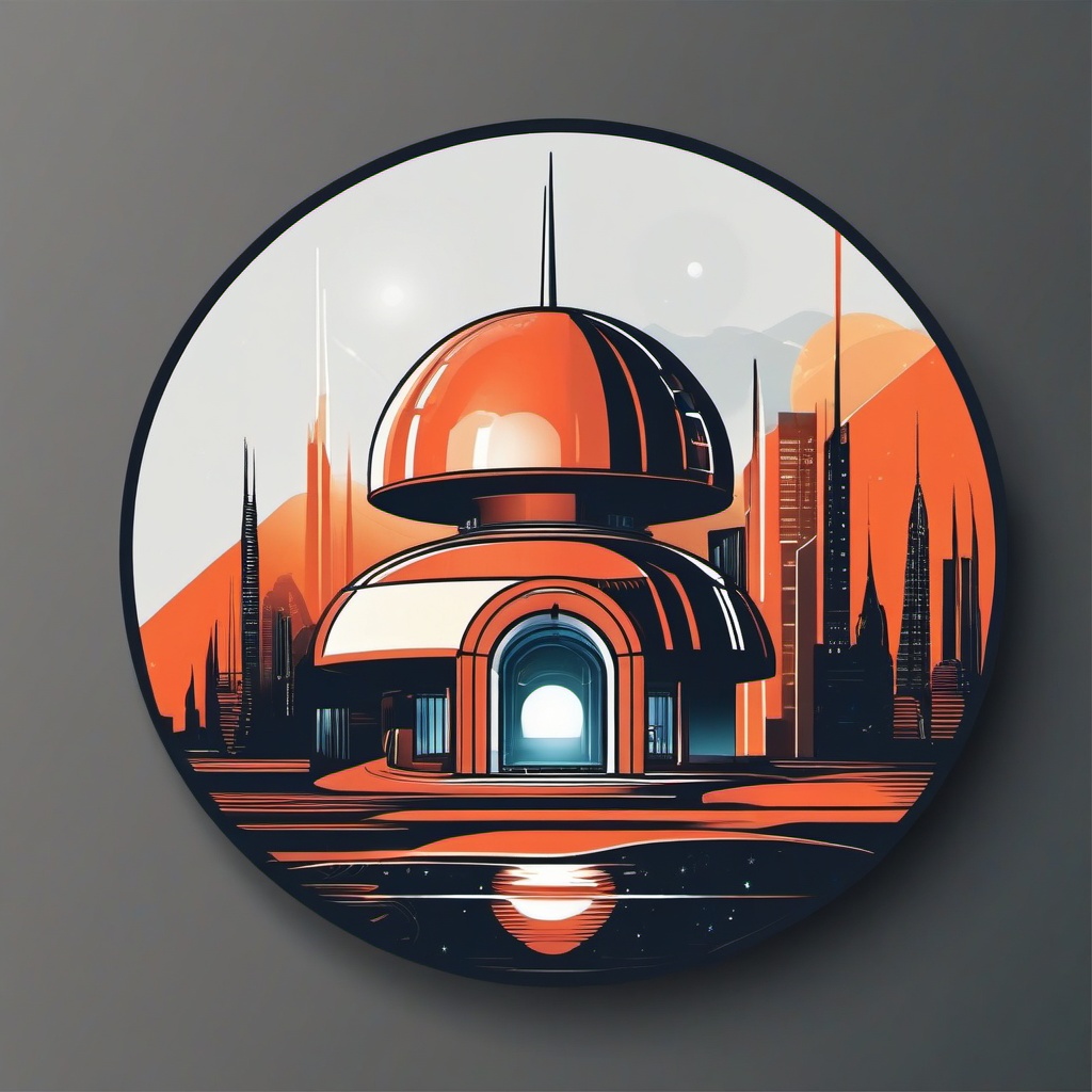 Futuristic Dome Home Sticker - Explore innovative architecture with the futuristic and dome-shaped home sticker, , sticker vector art, minimalist design